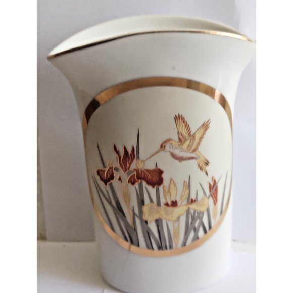 Bone China Hand Painted Pillow Vase by Chokin Japan 6" tall - Picture 7 of 9